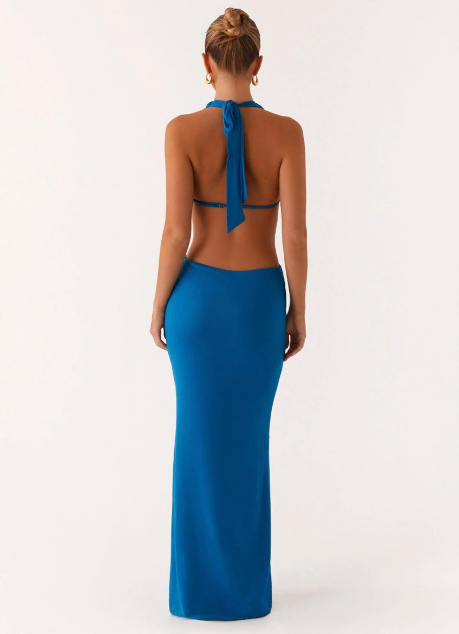 Flossy Maxi Dress Royal Blue