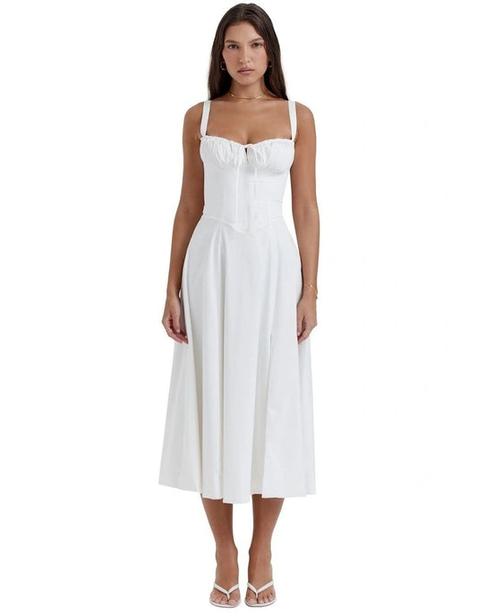 House of CB Carmen Bustier Sundress White