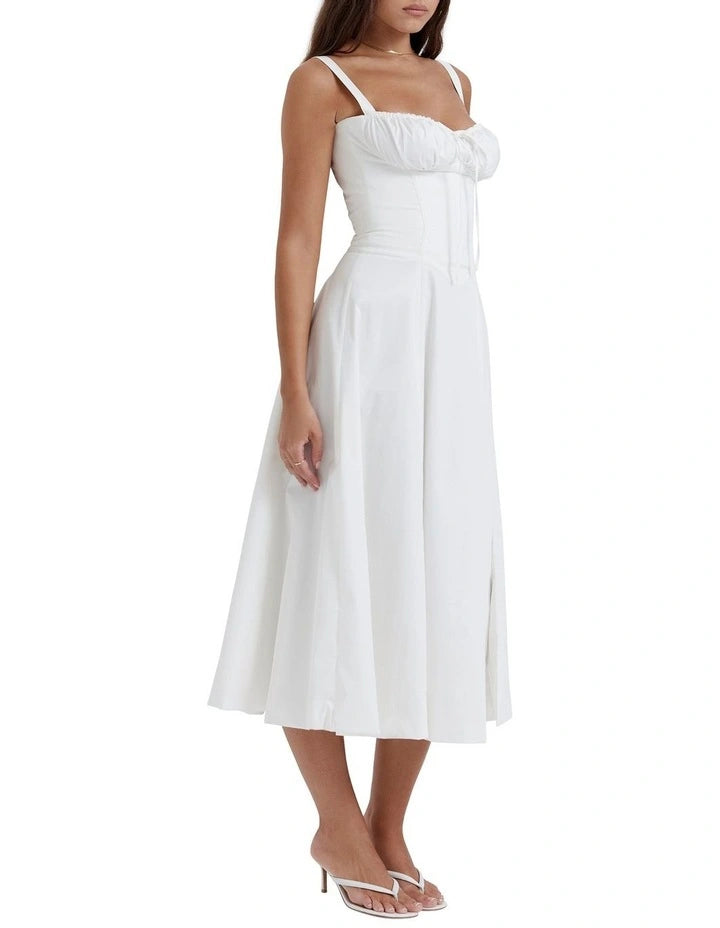 House of CB Carmen Bustier Sundress White