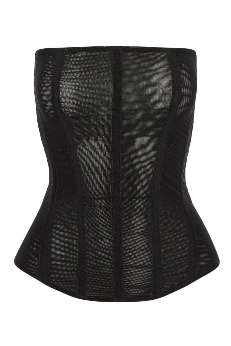 Leau Muse Mesh Corset Black